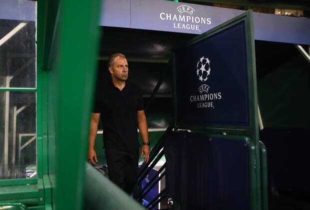 FOOTBALL Bayern Munich vs Olympique Lyonnais 1 2 Phase final UEFA Champions League Final 8 Lisbonne 19 08 2020 LISBON, PORTUGAL AUGUST 19 Hans Dieter Flick, Head Coach of Bayern Munich walk out for second half during the UEFA Champions League Semi Final match between Olympique Lyonnais and Bayern Munich at Estadio Jose Alvalade on August 19, 2020 in Lisbon, Portugal Lisbonne Portugal Poolfoto Panoramic POOL UEFA ,EDITORIAL USE ONLY