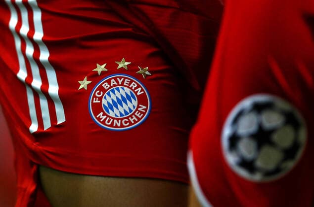 FOOTBALL Bayern Munich vs Olympique Lyonnais 1 2 Phase final UEFA Champions League Final 8 Lisbonne 19 08 2020 LISBON, PORTUGAL AUGUST 19 The Bayern Munich logo is seen on a pair of Bayern Munich shorts during the UEFA Champions League Semi Final match between Olympique Lyonnais and Bayern Munich at Estadio Jose Alvalade on August 19, 2020 in Lisbon, Portugal Lisbonne Portugal Poolfoto Panoramic POOL UEFA ,EDITORIAL USE ONLY