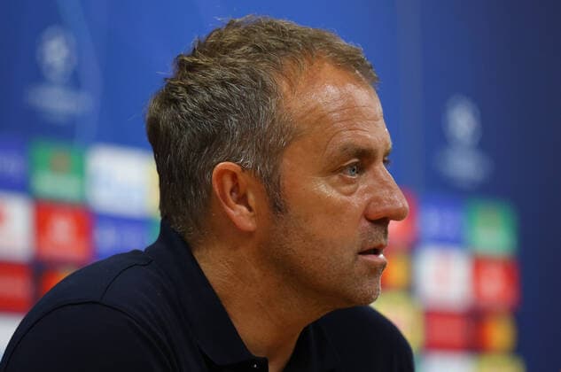 FOOTBALL Bayern Munich vs Olympique Lyonnais 1 2 Phase final UEFA Champions League Final 8 Lisbonne 19 08 2020 LISBON, PORTUGAL AUGUST 19 Hans Dieter Flick, Head Coach of Bayern Munich speaks to the media during a press conference following the UEFA Champions League Semi Final match between Olympique Lyonnais and Bayern Munich at Estadio Jose Alvalade on August 19, 2020 in Lisbon, Portugal Lisbonne Portugal Poolfoto Panoramic POOL UEFA ,EDITORIAL USE ONLY