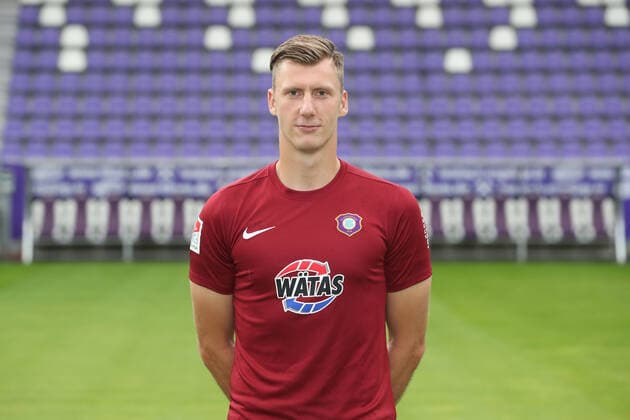 Teampresentation Erz Aue Fussball 2 Bundesliga Goalkeeper Philipp Klewin FC Erzgebirge Aue 2 Bundesliga, portrait date 2020 2021 , Aue, 22 08 2020, Erzgebirgsstadion, Soccer ,