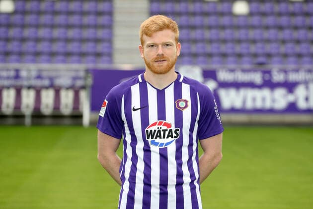 Team presentation Erz Aue Fussball 2 Bundesliga Fabian Kalig FC Erzgebirge Aue 2 Bundesliga, portrait date 2020 2021 , Aue, 22 08 2019, Erzgebirgsstadion, football ,