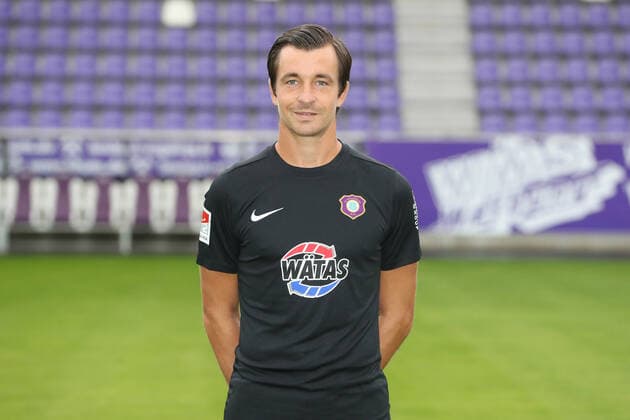Team presentation Erz Aue Aue football 2 Bundesliga goalkeeper Martin Männel Maennel FC Erzgebirge Aue 2 Bundesliga, portrait date 2020 2021 , Aue, 22 08 2020, Erzgebirgsstadion, football ,