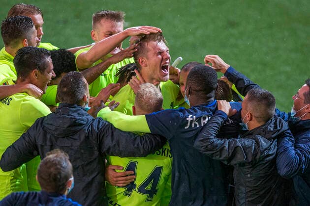 Bilder des Jahres 2020, Sport 08 August Sport Themen der Woche KW35 Sport Bilder des Tages 2020-08-25 Vilnius Lithuania. UEFA Europa League qualification match Riteriai Vilnius vs Derry City from Northern Ireland at LFF Stadium in Vilnius on Tuesday 25 of August. Vilnius Lithuania  Copyright: xRokasxLukoseviciusx football uefa europa league