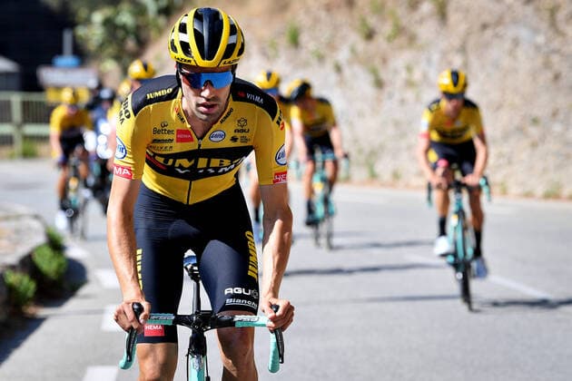 Dutch Tom Dumoulin of Team Jumbo-Visma pictured in action during the morning training session ahead of the 107th edition of the Tour de France cycling race, in Nice, France, Thursday 27 August 2020. This year s Tour de France was postponed due to the worldwide Covid-19 pandemic. The 2020 race starts in Nice on Saturday 29 August and ends on 20 September. DAVIDxSTOCKMAN  x2533685x
