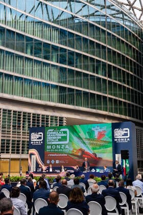 Piazza Citta di Lombardia hosts the press conference, PK, Pressekonferenz of the 2020 Heineken Monza F1 GP, Italy during F1 Grand Prix Heineken of Italy Press conference, Formula 1 Championship in Milan, Italy, August 27 2020  Copyright: xLM FrancescoxScaccianocex xIPAx xLivexMediax 0