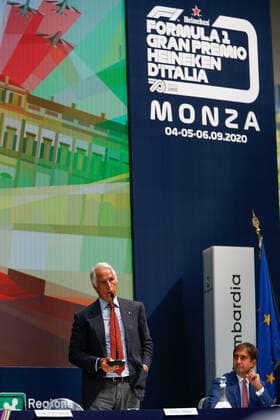 Giovanni Malago, President of the Italian National Olympic Committee (CONI) and member of the International Olympic Committee during F1 Grand Prix Heineken of Italy press conference, PK, Pressekonferenz Formula 1 Championship in Milan, Italy, August 27 2020  Copyright: xLM FrancescoxScaccianocex xIPAx xLivexMediax 0