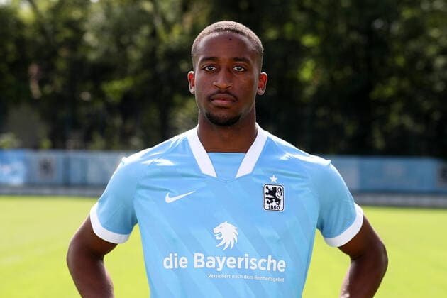 25 08 2020, Soccer 3 Bundesliga, TSV 1860 Munich Portrait photos 25 08 2020, Soccer 3 Bundesliga 2020 2021, TSV 1860 Munich, Portrait date at Grünwalderstrasse Johann Ngounou TSV 1860 Munich Munich Germany Poolfoto sampics Matzke Pool via MiS ,EDITORIAL USE ONLY