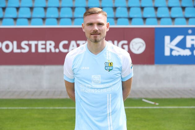 Teampraesentation Chemnitz 27 08 2020 Robert Zickert Chemnitzer FC Regionalliga NordOst, portrait date 2020 2021 , Chemnitz, 27 08 2020, Stadium at Gellertstrasse, Soccer ,