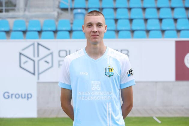 Teampraesentation Chemnitz 27 08 2020 Simon Noah Roscher Chemnitzer FC Regionalliga NordOst, portrait date 2020 2021 , Chemnitz, 27 08 2020, Stadium at Gellertstrasse, Soccer ,