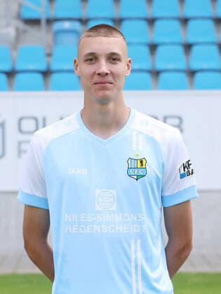 Teampraesentation Chemnitz 27 08 2020 Simon Noah Roscher Chemnitzer FC Regionalliga NordOst, portrait date 2020 2021 , Chemnitz, 27 08 2020, Stadium at Gellertstrasse, Soccer ,