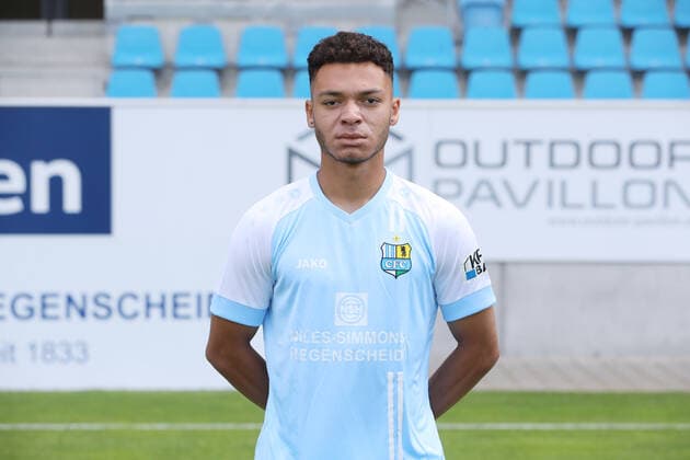 Teampraesentation Chemnitz 27 08 2020 Theo Ogbidi Chemnitzer FC Regionalliga NordOst, portrait date 2020 2021 , Chemnitz, 27 08 2020, Stadion an der Gellertstrasse, Football ,