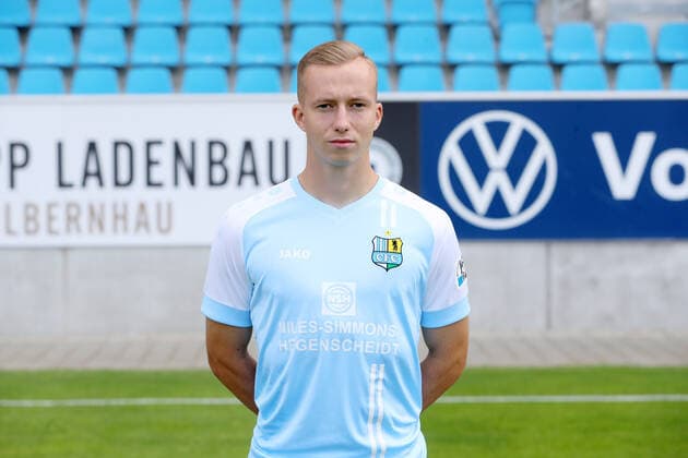 Teampraesentation Chemnitz 27 08 2020 Stanley Keller Chemnitzer FC Regionalliga NordOst, portrait date 2020 2021 , Chemnitz, 27 08 2020, Stadium at Gellertstrasse, Soccer ,