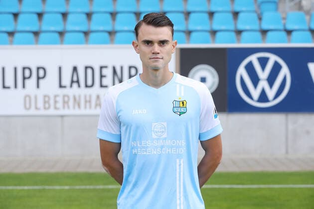 Teampraesentation Chemnitz 27 08 2020 Lukas Knechtel Chemnitzer FC Regionalliga NordOst, portrait date 2020 2021 , Chemnitz, 27 08 2020, Stadium at Gellertstrasse, Soccer ,