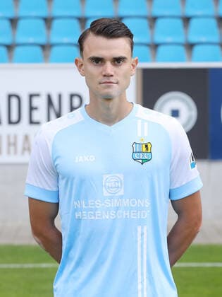 Teampraesentation Chemnitz 27 08 2020 Lukas Knechtel Chemnitzer FC Regionalliga NordOst, portrait date 2020 2021 , Chemnitz, 27 08 2020, Stadium at Gellertstrasse, Soccer ,