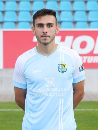 Teampraesentation Chemnitz 27 08 2020 Joannis Karsanidis Chemnitzer FC Regionalliga NordOst, portrait date 2020 2021 , Chemnitz, 27 08 2020, Stadium at Gellertstrasse, Football ,
