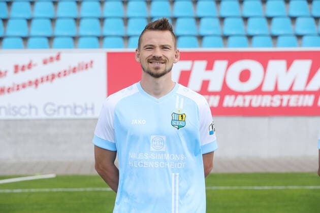 Team presentation Chemnitz 27 08 2020 Kevin Freiberger Chemnitzer FC Regionalliga NordOst, portrait appointment 2020 2021 , Chemnitz, 27 08 2020, Stadium at the Gellertstrasse, Soccer ,