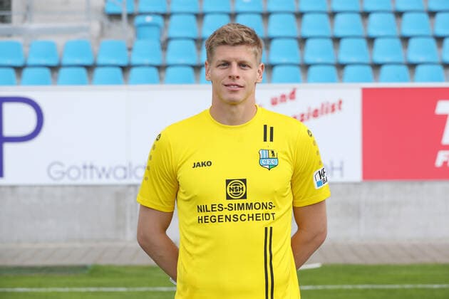 Teampraesentation Chemnitz 27 08 2020 Goalkeeper Jakub Jakubov Chemnitzer FC Regionalliga NordOst, portrait date 2020 2021 , Chemnitz, 27 08 2020, Stadion an der Gellertstrasse, Football ,