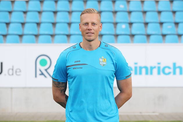 Teampraesentation Chemnitz 27 08 2020 Goalkeeping coach Marcel Höttecke Hoettecke Chemnitzer FC Regionalliga NordOst, portrait date 2020 2021 , Chemnitz, 27 08 2020, Stadium at Gellertstrasse, Soccer ,