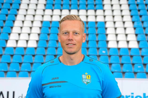 CFC team photo 27 08 2020 Chemnitz, sports, stadium at Gellertstrasse, soccer, regional league northeast, CFC team photo of the season 2020 2021 Goalkeeper coach Marcel Höttecke Chemnitz Sachsen BRD