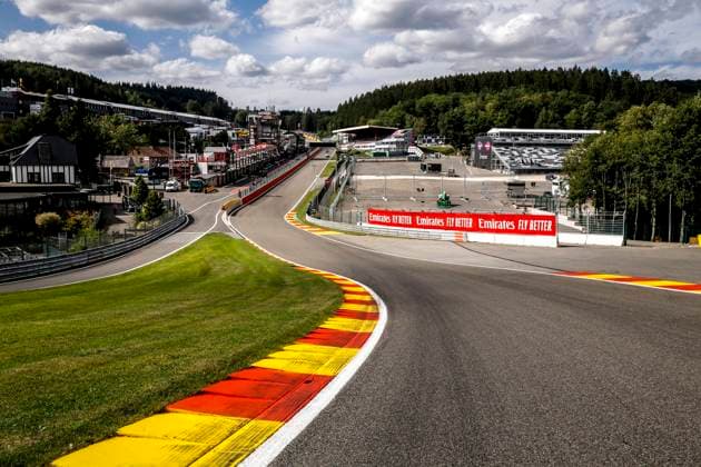 Motorsports FIA Formula One World Championship 2020, Grand Prix of Belgium, Circuit de Spa Francorchamps, Eau Rouge, Curbs Spa Francorchamps Belgium