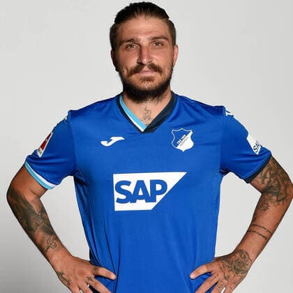 Portrait TSG 1899 Hoffenheim , Soccer 1 Bundesliga Season 2020 2021 Konstantinos Stafylidis , TSG 1899 Hoffenheim Portrait TSG 1899 Hoffenheim 2020 2021 Sinsheim, GER, 21 08 2020 , Soccer 1 Bundesliga 2020 2021 Editorial use only Sinsheim Wirsol Rhein Neckar Arena Germany AV_20200821_tsg ,EDITORIAL USE ONLY