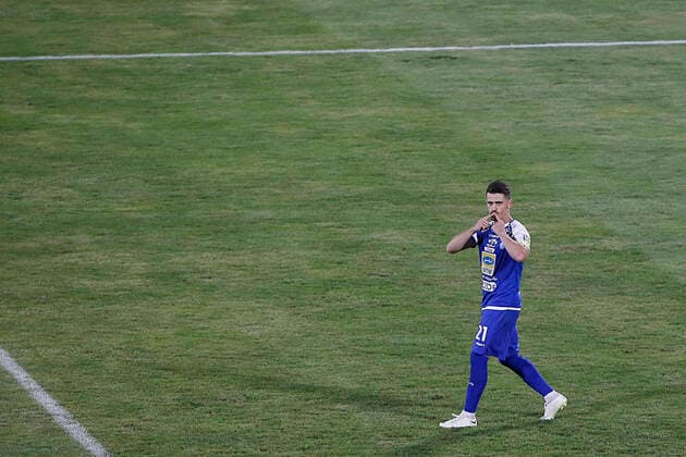 VOria Ghafouri of Esteghlal Player after 2nd penalty goal Celebration the 93rd Derby in Hazfi Cup, In a match held at empty Azadi Stadium(photo by Amirhossein Kheirkhah) 