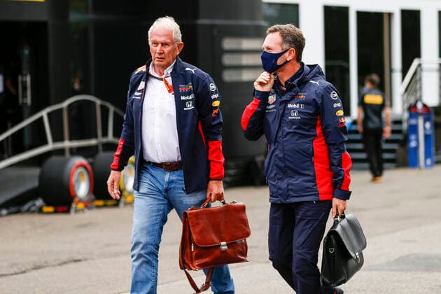 Motorsports FIA Formula One World Championship 2020, Grand Prix of Belgium, Dr Helmut Marko AUT, Aston Martin Red Bull Racing , Christian Horner GBR, Aston Martin Red Bull Racing , Spa Francorchamps Belgium