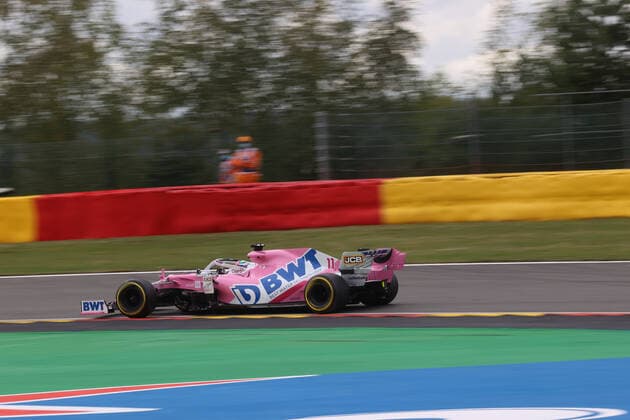 FORMULA 1 ROLEX BELGIAN GRAND PRIX 2020 28 08 2020, Circuit de Spa Francorchamps, Spa Franchorchamps, FORMULA 1 ROLEX BELGIAN GRAND PRIX 2020 , in the picture Sergio Perez MEX 11 , BWT Racing Point F1 Team nordphotoxBratic nph00250