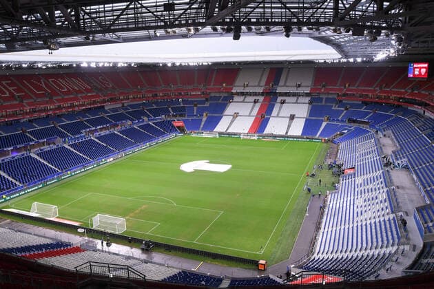 ILLUSTRATION - TRIBUNES - VUE GENERALE FOOTBALL : Lyon vs Dijon - Ligue 1 Uber Eats - 28 08 2020 FEP Panoramic 