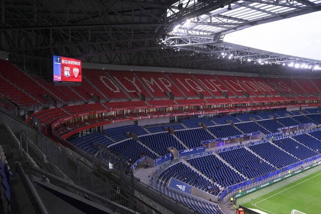 ILLUSTRATION - TRIBUNES FOOTBALL : Lyon vs Dijon - Ligue 1 Uber Eats - 28 08 2020 FEP Panoramic 