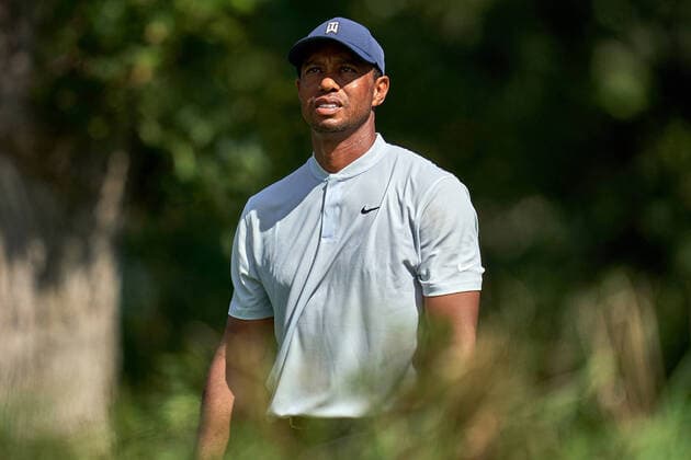 OLYMPIA FIELDS, ILLINOIS - AUGUST 28: Tiger Woods of the United States looks on after hitting his shot from the sixth tee during the second round of the BMW Championship on the North Course at Olympia Fields Country Club on August 28, 2020 in Olympia Fields, Illinois. (Photo by Robin Alam Icon Sportswire) GOLF: AUG 28 PGA, Golf Herren - BMW Championship Icon164200228090
