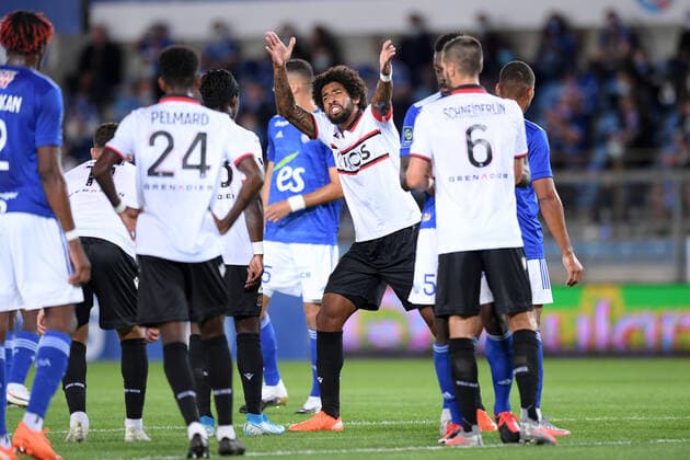 COLERE - 04 DANTE (NICE) FOOTBALL : Strasbourg vs Nice - Ligue 1 Uber Eats - 29 08 2020 FEP Panoramic 