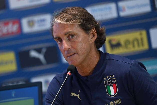 Photo LaPresse - Jennifer Lorenzini 30 August 2020 Firenze (Italy) Soccer Italy Italian Football meeting - "Coverciano " - press conference, PK, Pressekonferenz Roberto Mancini In the pic: Roberto Mancini  Copyright: xLaPresse JenniferxLorenzini Claux