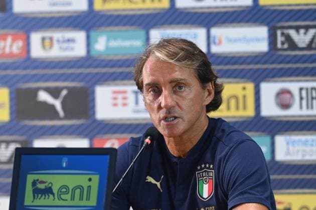 Photo LaPresse - Jennifer Lorenzini 30 August 2020 Firenze (Italy) Soccer Italy Italian Football meeting - "Coverciano " - press conference, PK, Pressekonferenz Roberto Mancini In the pic: Roberto Mancini  Copyright: xLaPresse JenniferxLorenzini Claux
