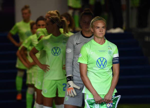 FOOTBALL VfL Wolfsburg Womens vs Olympique Lyonnais UEFA Ligue of Champions Final 30 08 2020 SAN SEBASTIAN, SPAIN AUGUST 30 Pernille Harder of VfL Wolfsburg looks on from the tunnel prior to the UEFA Women s Champions League Final between VfL Wolfsburg Women s and Olympique Lyonnais at Estadio Anoeta on August 30, 2020 in San Sebastian, Spain San Sebastian Espagne Poolfoto Panoramic POOL UEFA ,EDITORIAL USE ONLY
