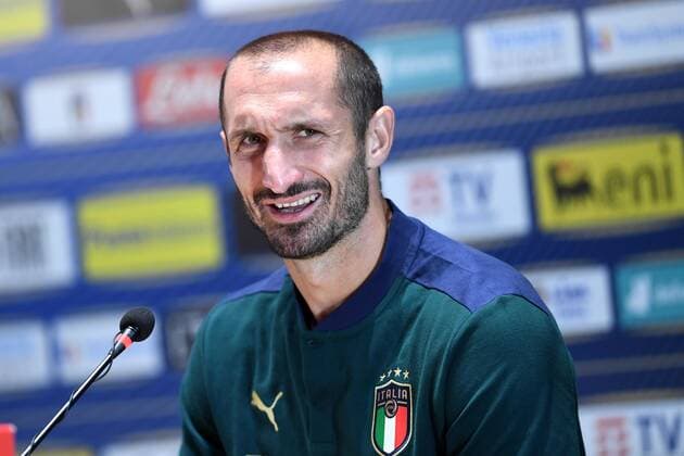Photo LaPresse - Jennifer Lorenzini 31 August 2020 Firenze (Italy) Soccer Italian Football meeting - "Coverciano " - press conference, PK, Pressekonferenz In the pic: Giorgio Chiellini  Copyright: xJenniferxLorenzini LaPressex