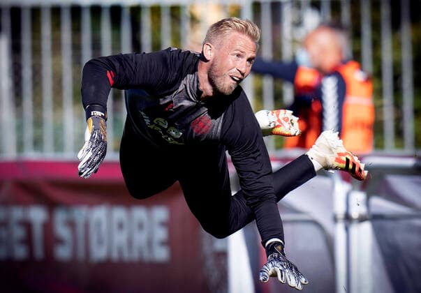 Kasper Schmeichel during the national football teams mixed zone and training in Helsingoer, Monday 31 August 2020, Copenhagen Denmark  Copyright: Ritzau Scanpix LiselottexSabroex cop102 spdk20200831-180102-L