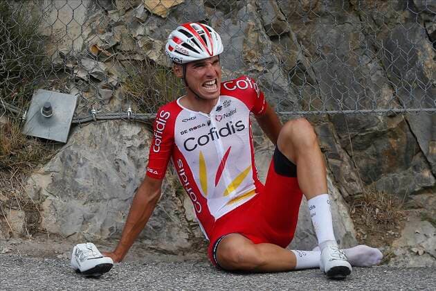 crash of PEREZ Anthony of Cofidis, Solutions Credits CYCLISME : Tour de France - Etape 3 - Nice a Sisteron - 31 08 2020 PhotoNews Panoramic 