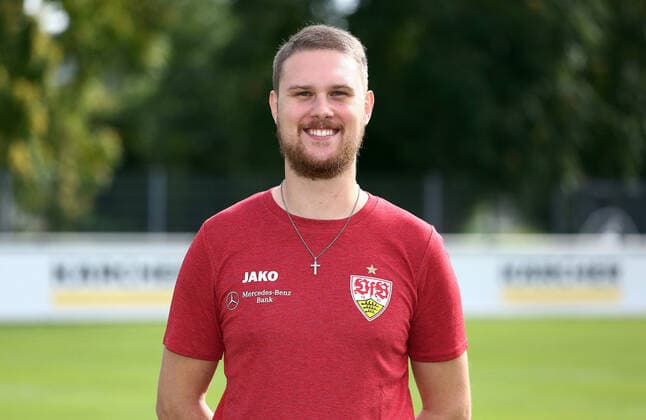 27 08 20 U19 VfB Stuttgart Photo shoot Season 2020 2011 Germany, Stuttgart, 27 08 2020, Football, A Juniors Bundesliga South Southwest, Season 2020 2021, U19 VfB Stuttgart Photo shoot Tobias Kiess Physiotherapist
