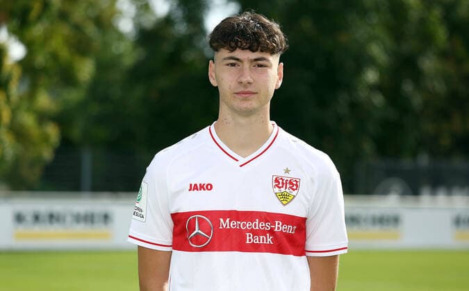 27 08 20 U19 VfB Stuttgart photo shoot season 2020 2011 Germany, Stuttgart, 27 08 2020, football, A Juniors Bundesliga South Southwest, season 2020 2021, U19 VfB Stuttgart photo shoot Mehmet Sahin