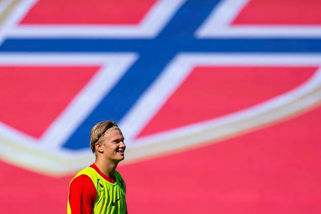 200901 Erling Braut Haaland of the Norwegian national football team during a training session on September 1, 2020 in Oslo Photo Vegard Wivestad Grott BILDBYRAN code VG VG0028 bbeng football football football nations league norway norway training training training,  Copyright: VEGARDxWIVESTADxGRoTT BB200901VG749