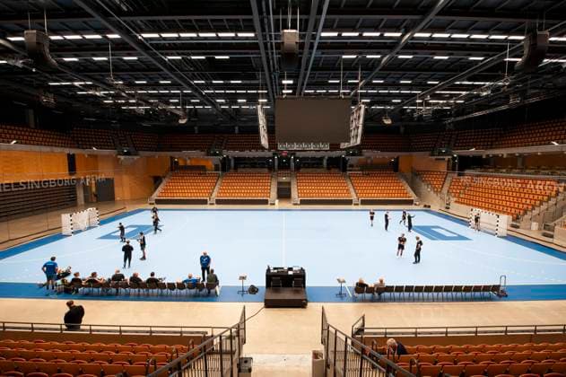 200903 Helsingborgs Arena before during the handball match in the training match between OV Helsingborg and Amo on September 3, 2020 in Helsingborg,  Copyright: AVDOxBILKANOVIC BB200903AB007