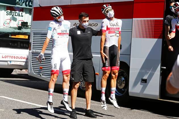 Bilder des Jahres 2020, Sport 09 September Sport Themen der Woche KW36 Sport Bilder des Tages LAVAUR, FRANCE - SEPTEMBER 04 : POGACAR Tadej of UAE-Team Emirates and FORMOLO Davide of UAE-Team Emirates CYCLISME : Tour de France - Etape 7 - Millau a Lavaur - 04 09 2020 PhotoNews Panoramic 