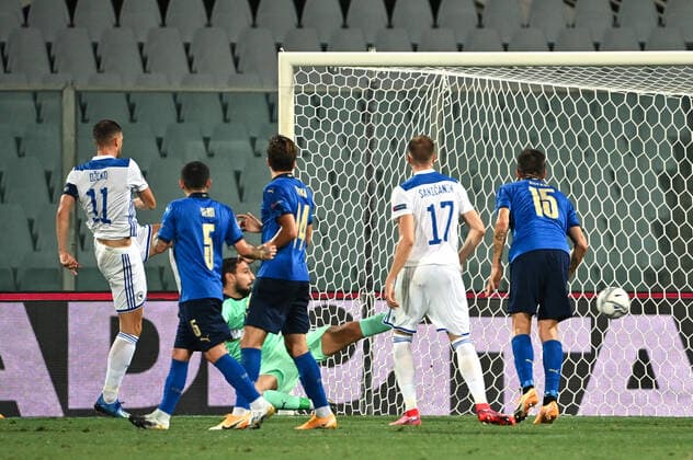 Photo Massimo Paolone LaPresse September 4, 2020 Florence, Italy soccer Italia vs Bosnia and Erzegovina - Nations League - "Artemio Franchi" stadium In the pic: Edin Dzeko (Bosina Erzegovina) goal 0-1  Copyright: xMassimoxPaolone LaPressex