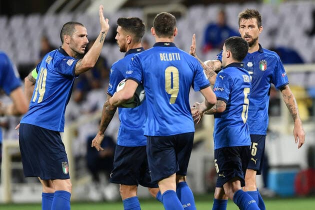Fußball, Nations League, Italien - Bosnien-Herzegowina Db Firenze 04 09 2020 - Uefa Nations League Italia-Bosnia Erzegovina foto Daniele Buffa Image nella foto: esultanza gol Stefano Sensi 
