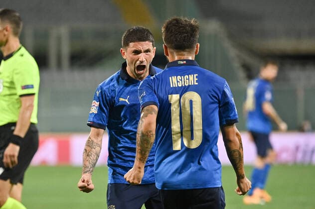 Photo Massimo Paolone LaPresse September 4, 2020 Florence, Italy soccer Italia vs Bosnia and Erzegovina - Nations League - "Artemio Franchi" stadium In the pic: Stefano Sensi (Italia) celebrates with Lorenzo Insigne (Italia) after scoring goal 1-1  Copyright: xMassimoxPaolone LaPressex
