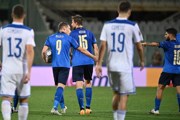 Photo Massimo Paolone LaPresse September 4, 2020 Florence, Italy soccer Italia vs Bosnia and Erzegovina - Nations League - "Artemio Franchi" stadium In the pic: Andrea Belotti (Italia) and Lorenzo Insigne (Italia) celebrates a goal of Stefano Sensi (Italia) 1-1  Copyright: xMassimoxPaolone LaPressex