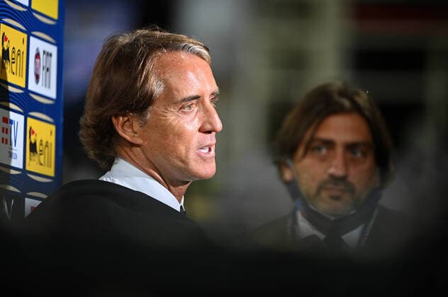 Photo Massimo Paolone LaPresse September 4, 2020 Florence, Italy soccer Italia vs Bosnia and Erzegovina - Nations League - "Artemio Franchi" stadium In the pic: Roberto Mancini (Italia) during the press conference, PK, Pressekonferenz  Copyright: xMassimoxPaolone LaPressex