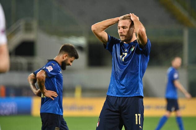 Photo Massimo Paolone LaPresse September 4, 2020 Florence, Italy soccer Italia vs Bosnia and Erzegovina - Nations League - "Artemio Franchi" stadium In the pic: Ciro Immobile (Italia) and Lorenzo Insigne (Italia) with head down  Copyright: xMassimoxPaolone LaPressex