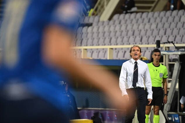 Photo Massimo Paolone LaPresse September 4, 2020 Florence, Italy soccer Italia vs Bosnia and Erzegovina - Nations League - "Artemio Franchi" stadium In the pic: Roberto Mancini (Italia) shouts instructions to his players  Copyright: xMassimoxPaolone LaPressex